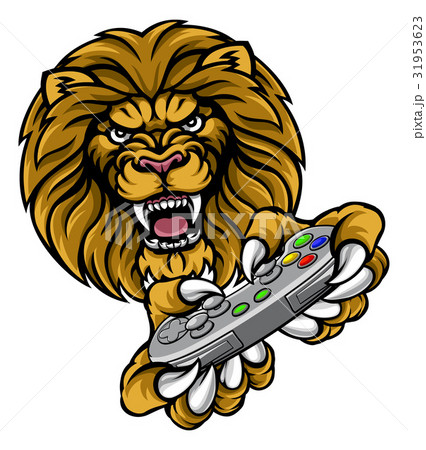 動物 漫画 ライオン 吠えるのイラスト素材