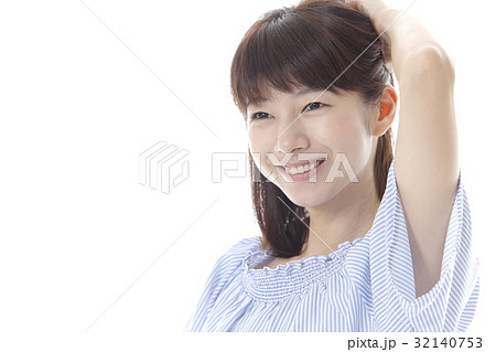 手櫛 かきあげるの写真素材