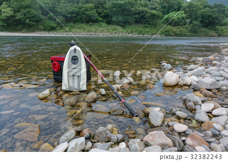 アユ釣り舟の写真素材