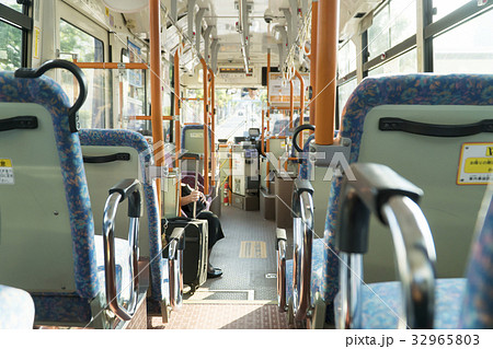 路線バス バス 車内 車両の写真素材