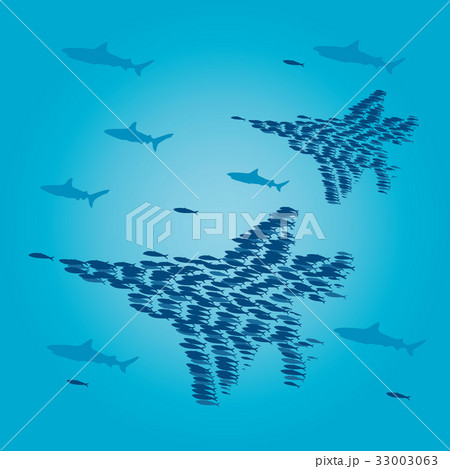 ベクター 魚 イワシ 魚群のイラスト素材