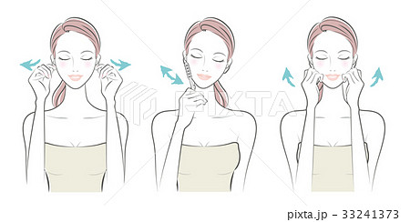 フェイスマッサージのイラスト素材