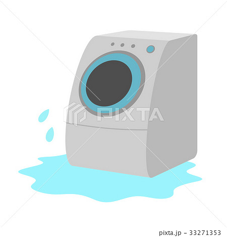 洗濯機の水漏れのイラスト素材