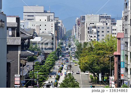 近畿 緑 繁華街 京都市の写真素材