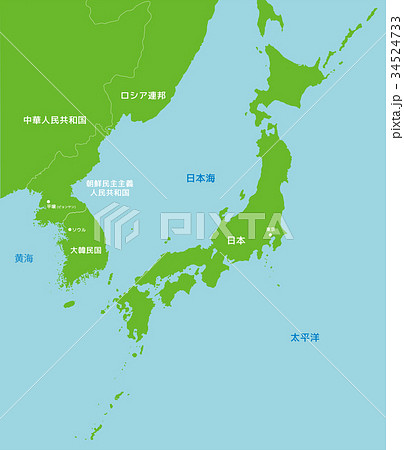 朝鮮半島 地図 韓国のイラスト素材