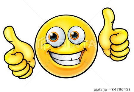 Happy Thumbs Up Emoji Emoticonのイラスト素材