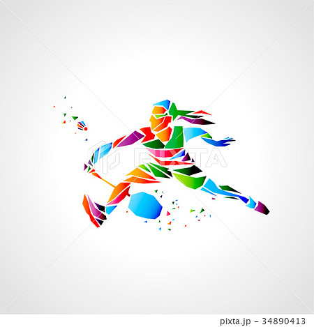 Girl Badminton Player Abstract Vector Epsのイラスト素材