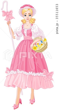 羊飼いの少女のイラスト素材