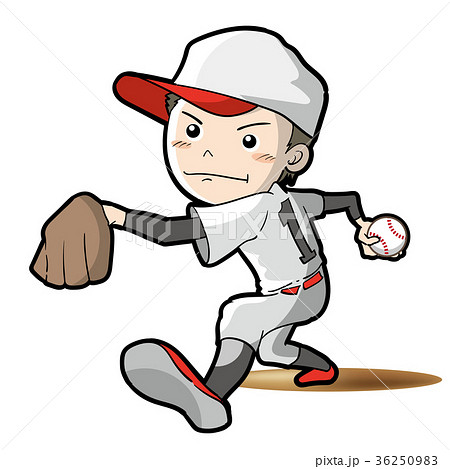 投球 ピッチャー 野球少年 野球のイラスト素材