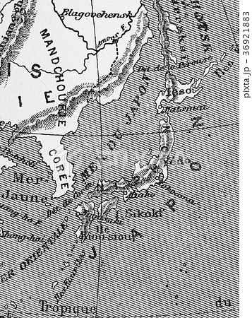 朝鮮半島 日本地図の写真素材