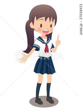 セーラー服を着たツインテール少女 イラスト セーラー服 女子高生 ツインテールのイラスト素材 - PIXTA
