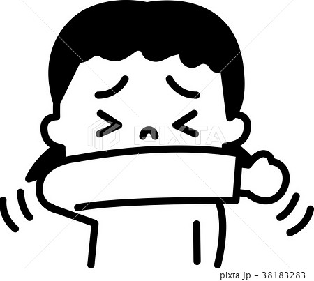 腕に咳のイラスト素材