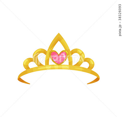 Cartoon Icon Of Shiny Princess Crown With Preciousのイラスト素材 38326093 Pixta