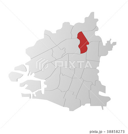大阪市 大阪府 地図 関西のイラスト素材