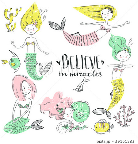 マーメイド マーメード 人魚 かわいいのイラスト素材