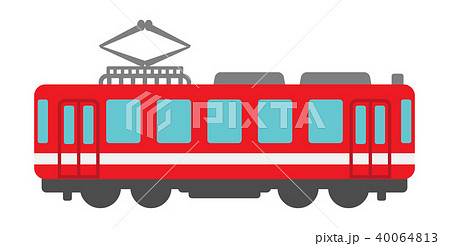 電車 赤色 乗り物 移動手段のイラスト素材