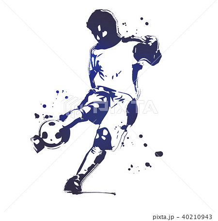 サッカー選手 サッカー スポーツ キックのイラスト素材
