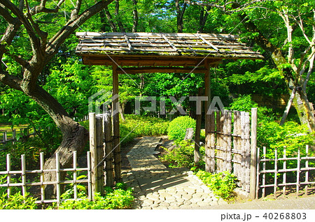 門 古民家 入り口 日本家屋の写真素材