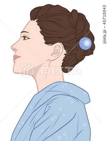 人物 女性 着物 長髪のイラスト素材
