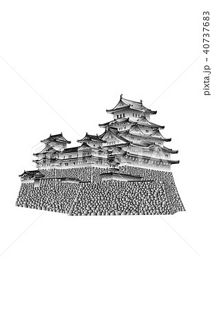 白鷺城のイラスト素材 白鷺城のイラスト素材