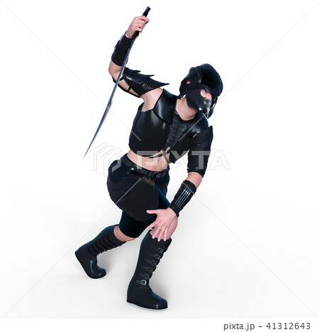 戦う ポーズ 刀のイラスト素材