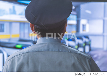 駅長帽子 帽子の写真素材