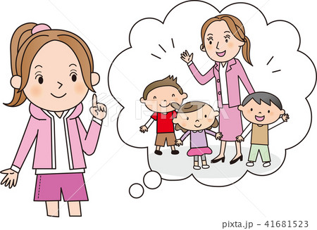 幼稚園の先生 かわいいのイラスト素材