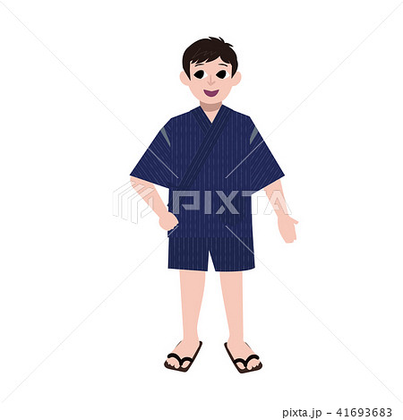 甚平 男の子 子供 人物のイラスト素材