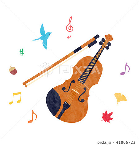 ヴァイオリン 弦楽器 芸術の秋 楽器のイラスト素材