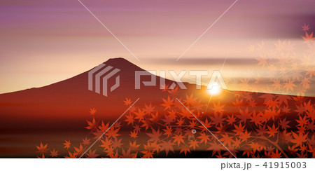 最新な ☆『また、明日』 絵画 F3 夕日 夕陽 日没 光 空 富士山