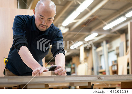 かんな 職人の写真素材