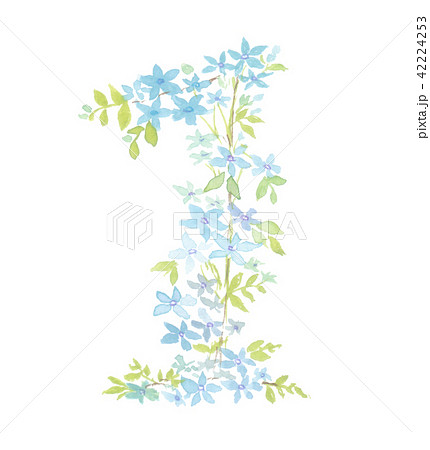 1 1月 花文字 文字のイラスト素材