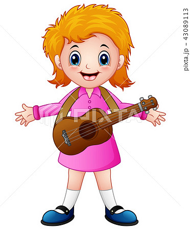 ギター 女の子 女子 少女のイラスト素材