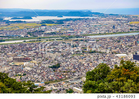 鳥取市 町並み 俯瞰 鳥取の写真素材