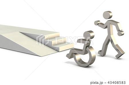 車椅子スロープのイラスト素材