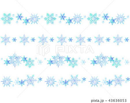 冬 雪 雪の結晶 罫線のイラスト素材
