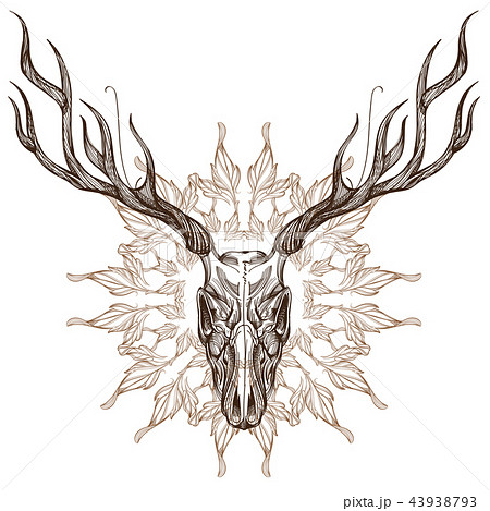 鹿の角 角 トライバル 部族のイラスト素材