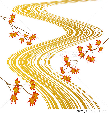 枝垂れ紅葉のイラスト素材