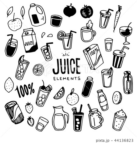 アイコン かわいい 飲み物 ジュースのイラスト素材