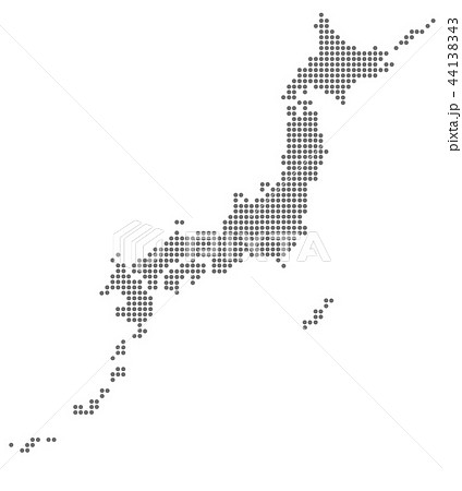 モノクロ 会社案内 日本の地図 マップ バラエティのイラスト素材