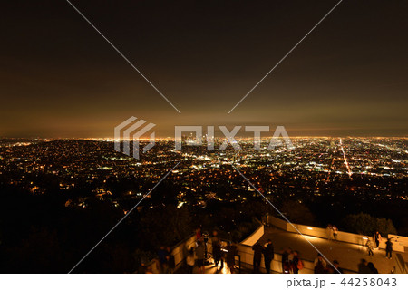 ロサンゼルスの夜景の写真素材