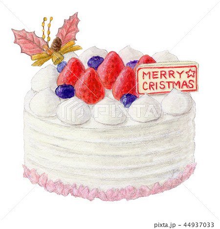 クリスマスケーキ ホールケーキ デコレーションケーキ 生菓子のイラスト素材