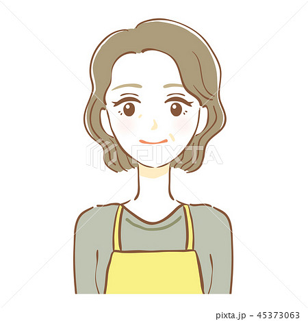 女性 保育士 エプロン 美人のイラスト素材