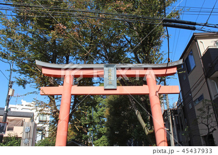 赤城神社 神楽坂 新宿区 パワースポットの写真素材