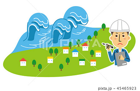 津波 地震 災害 震災のイラスト素材