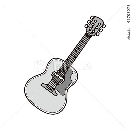 アコースティックギター かわいいのイラスト素材