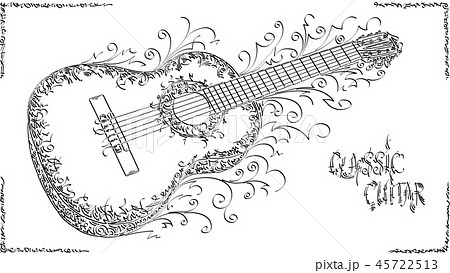 クラシックギター ベクター 弦楽器 楽器のイラスト素材