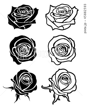 50歳以上 薔薇 イラスト 白黒 多くのイラスト