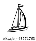 ヨット 影 白黒 船舶のイラスト素材
