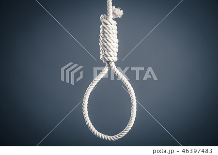 首吊り自殺の写真素材